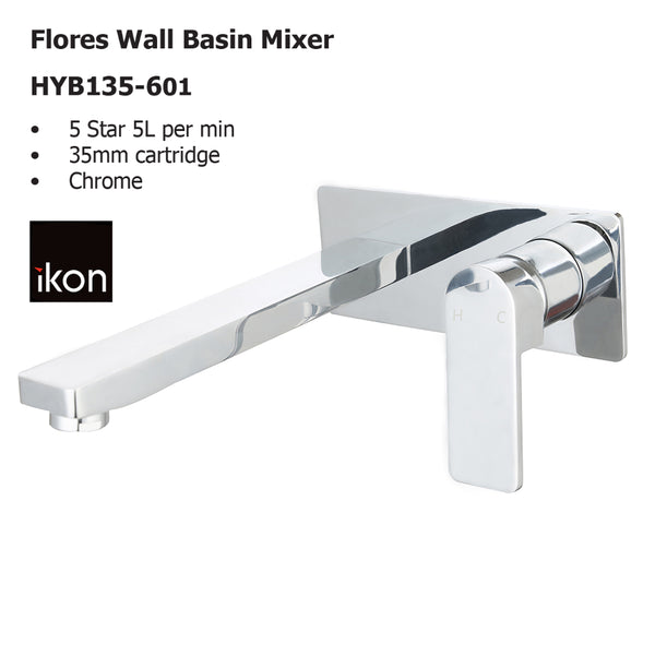 Flores Wall Basin Mixer HYB135-601 - Bathroom Hub