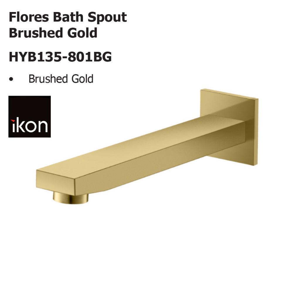 Flores Bath Spout Brushed Gold HYB135-801BG - Bathroom Hub