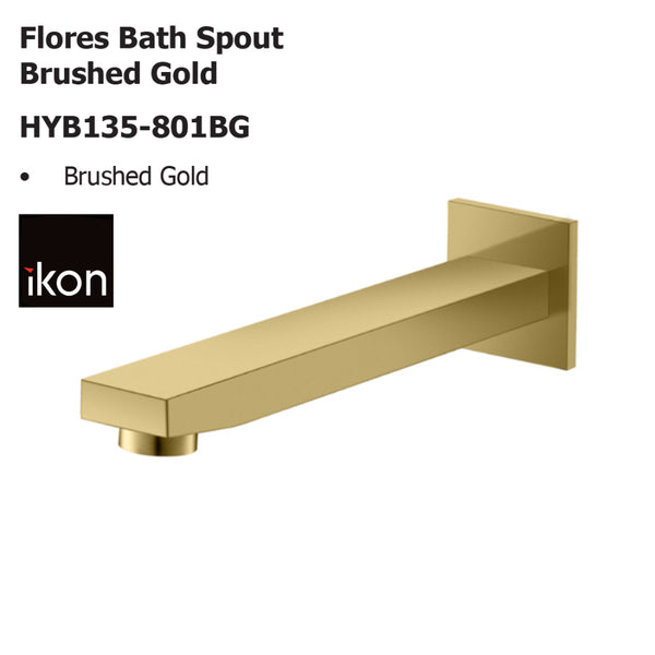 Flores Bath Spout Brushed Gold HYB135-801BG - Bathroom Hub