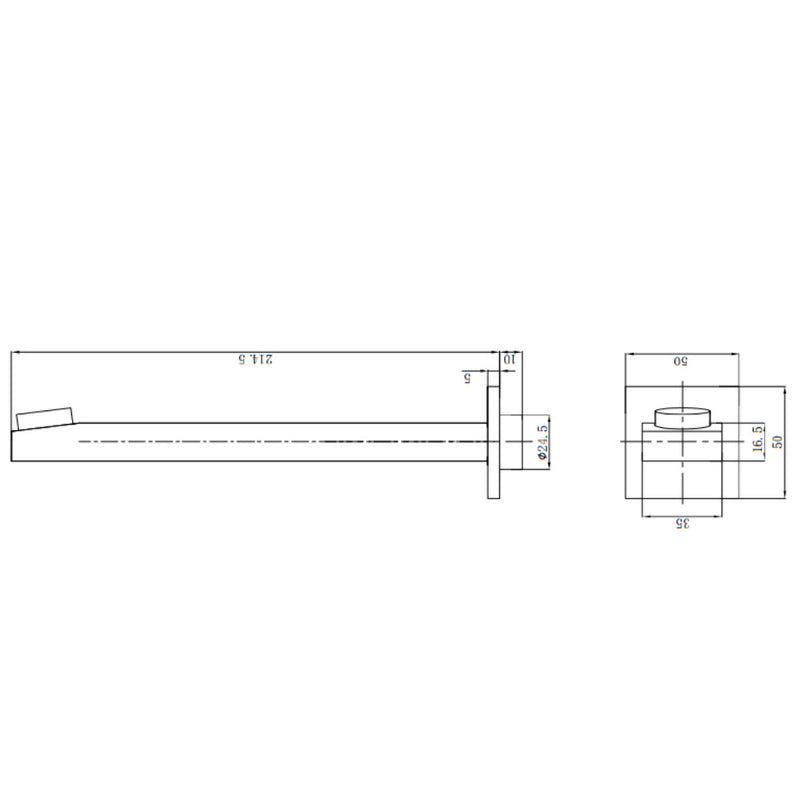 Flores Bath Spout Brushed Nickel HYB135-801BN - Bathroom Hub