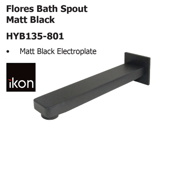 Flores Bath Spout Matt Black HYB135-801 - Bathroom Hub