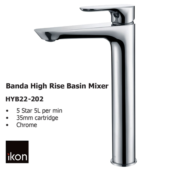 Banda High Rise Basin Mixer HYB22-202 - Bathroom Hub