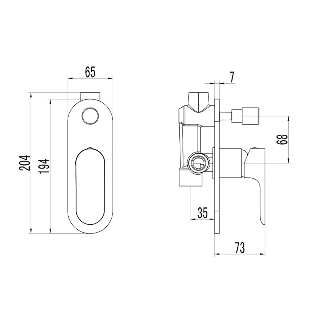 Banda Wall Mixer with Diverter HYB22-501 - Bathroom Hub