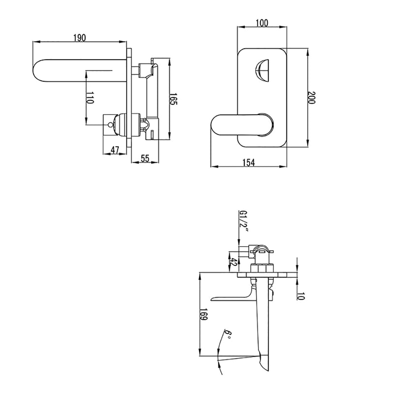 Banda Wall Basin Mixer HYB22-601 - Bathroom Hub