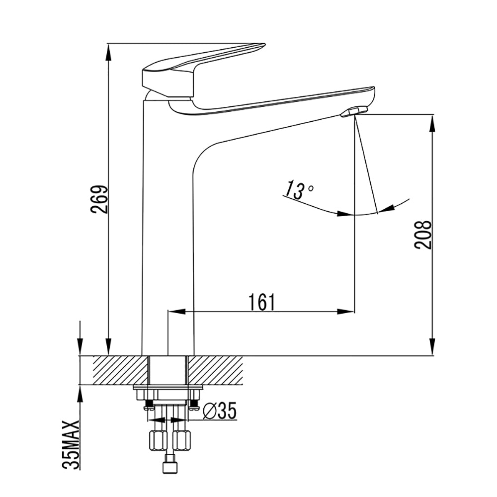 Sulu High Rise Basin Mixer HYB33-202 - Bathroom Hub