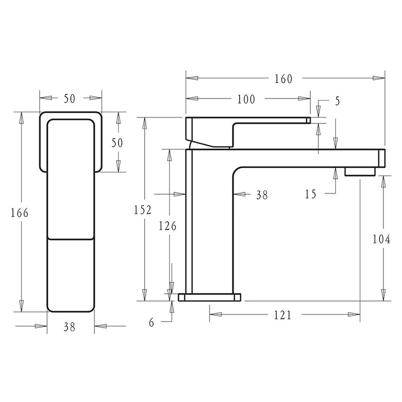 Ceram Basin Mixer Brushed Gold HYB636-201BG - Bathroom Hub