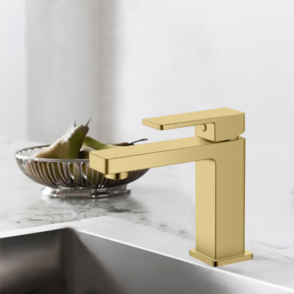 Ceram Basin Mixer Brushed Gold HYB636-201BG - Bathroom Hub