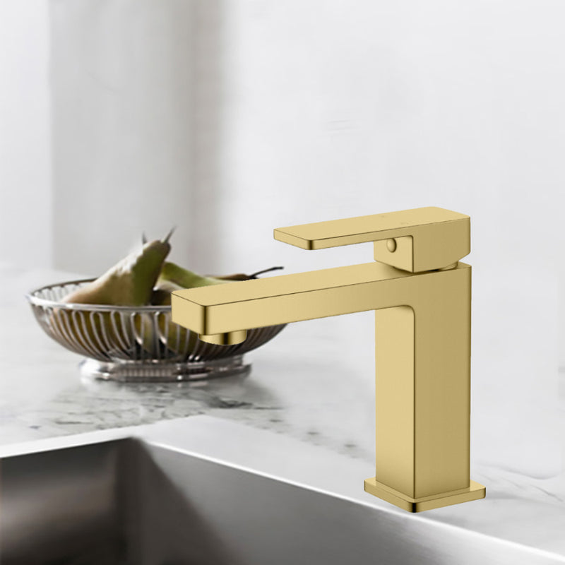 Ceram Basin Mixer Brushed Gold HYB636-201BG - Bathroom Hub