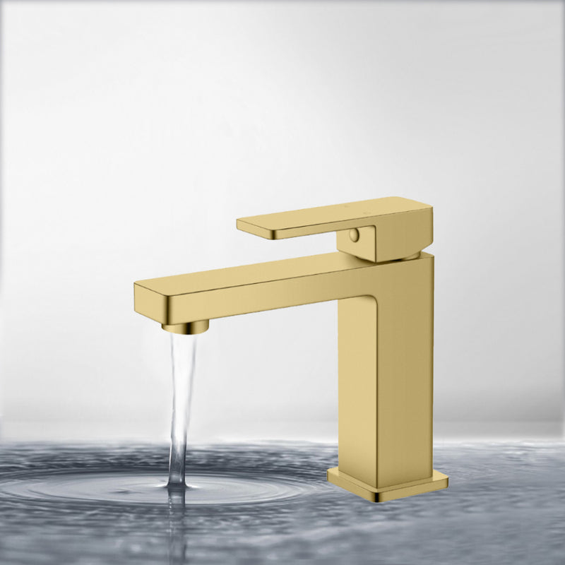 Ceram Basin Mixer Brushed Gold HYB636-201BG - Bathroom Hub