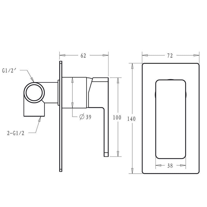 Ceram Wall Mixer Brushed Gold HYB636-301BG - Bathroom Hub