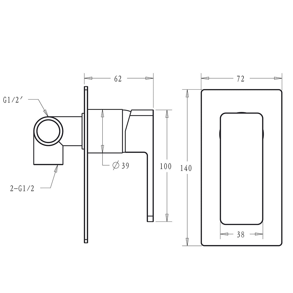 Ceram Wall Mixer Brushed Nickel HYB636-301BN - Bathroom Hub