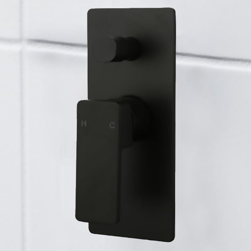 Ceram Wall Mixer with Diverter Matt Black HYB636-501MB - Bathroom Hub