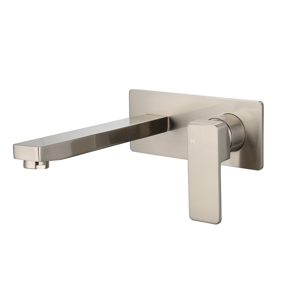 Ceram Wall Basin Mixer Brushed Nickel HYB636-601BN - Bathroom Hub