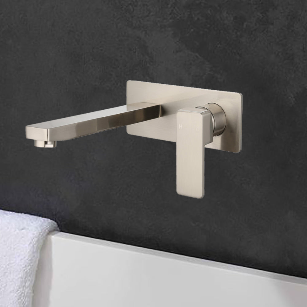 Ceram Wall Basin Mixer Brushed Nickel HYB636-601BN - Bathroom Hub