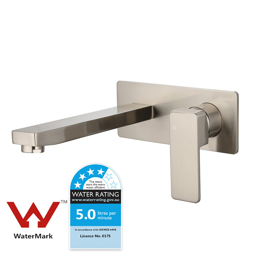 Ceram Wall Basin Mixer Brushed Nickel HYB636-601BN - Bathroom Hub