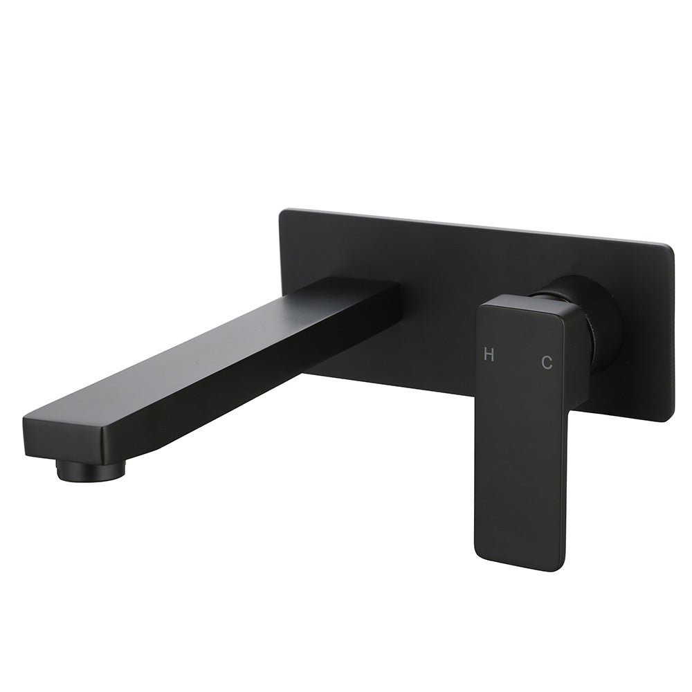 Ceram Wall Basin Mixer Matt Black HYB636-601MB - Bathroom Hub