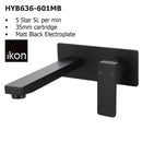 Ceram Wall Basin Mixer Matt Black HYB636-601MB - Bathroom Hub