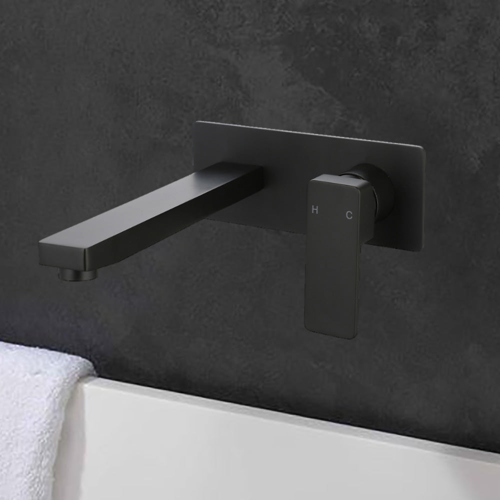 Ceram Wall Basin Mixer Matt Black HYB636-601MB - Bathroom Hub