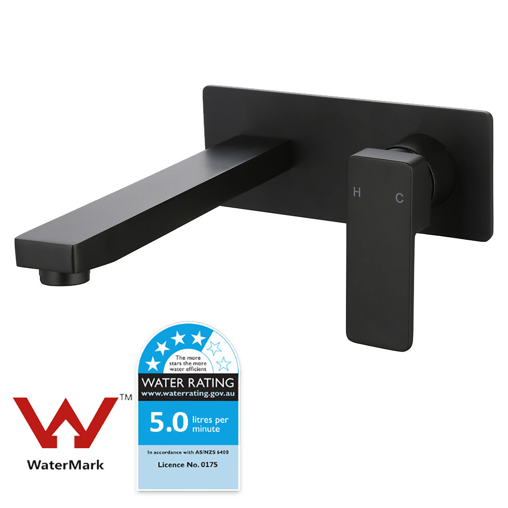 Ceram Wall Basin Mixer Matt Black HYB636-601MB - Bathroom Hub