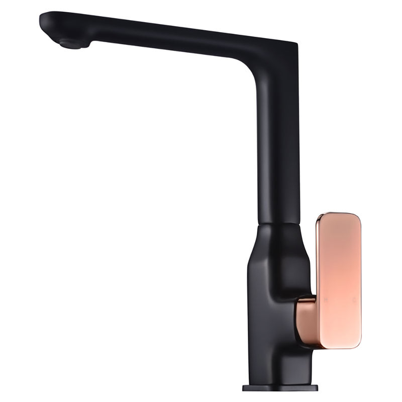 Seto Sink Mixer Matt Black & Rose Gold Handle HYB66-101MB-R - Bathroom Hub