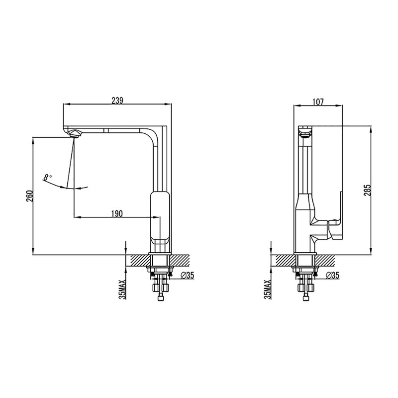 Seto Sink Mixer Matt Black HYB66-101MB - Bathroom Hub