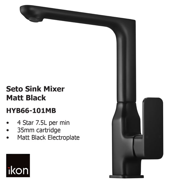 Seto Sink Mixer Matt Black HYB66-101MB - Bathroom Hub