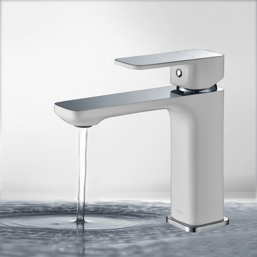 Seto Basin Mixer Chrome & White HYB66-201CW - Bathroom Hub