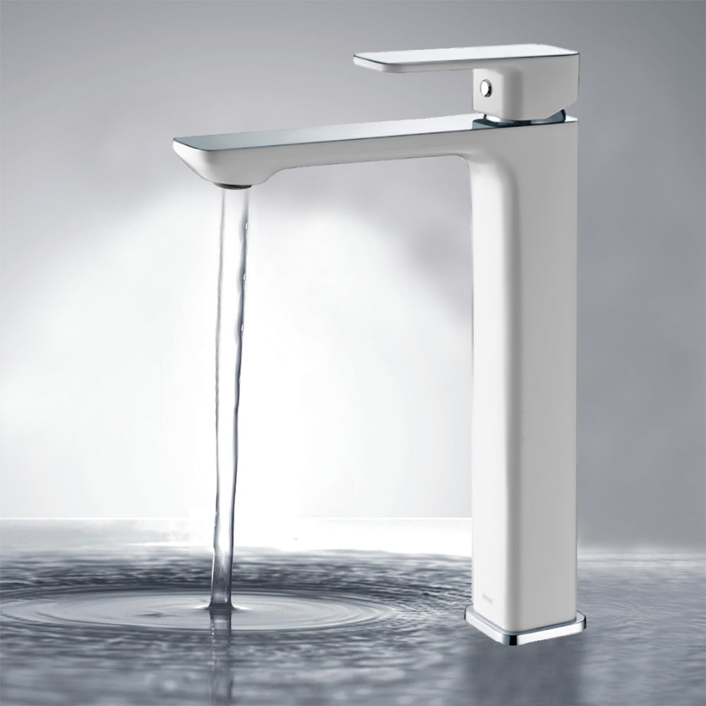 Seto High Rise Basin Mixer Chrome & White HYB66-202CW - Bathroom Hub