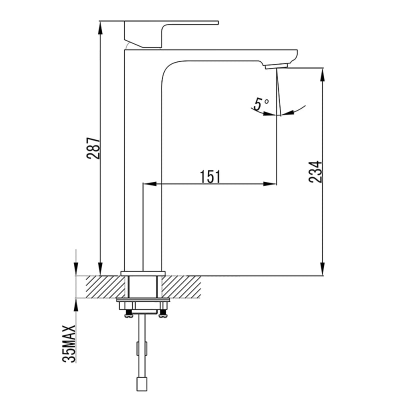 Seto High Rise Basin Mixer Matt Black HYB66-202MB - Bathroom Hub