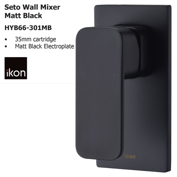 Seto Wall Mixer Matt Black HYB66-301MB - Bathroom Hub