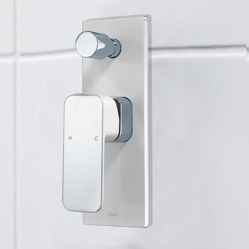 Seto Wall Mixer with Diverter Chrome & White HYB66-501CW - Bathroom Hub