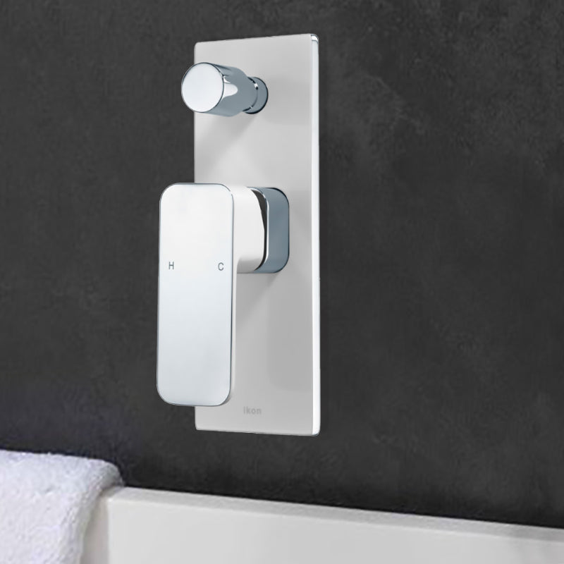 Seto Wall Mixer with Diverter Chrome & White HYB66-501CW - Bathroom Hub