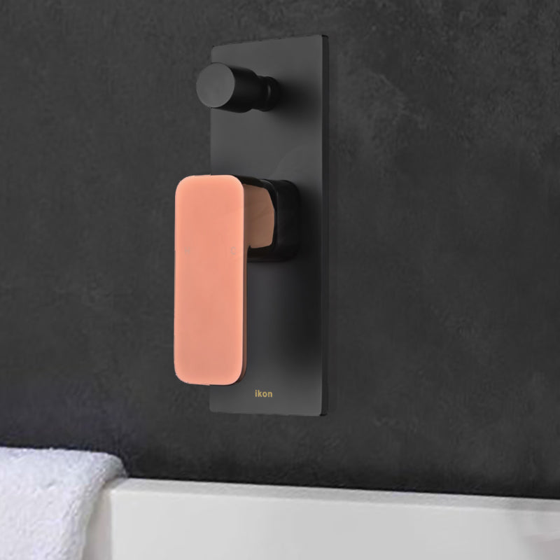 Seto Wall Mixer with Diverter Matt Black w Rose Gold Handle HYB66-501MB-R - Bathroom Hub