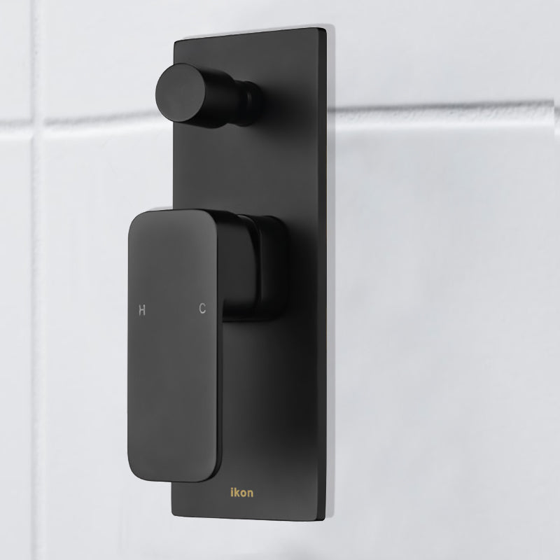 Seto Wall Mixer with Diverter Matt Black HYB66-501MB - Bathroom Hub