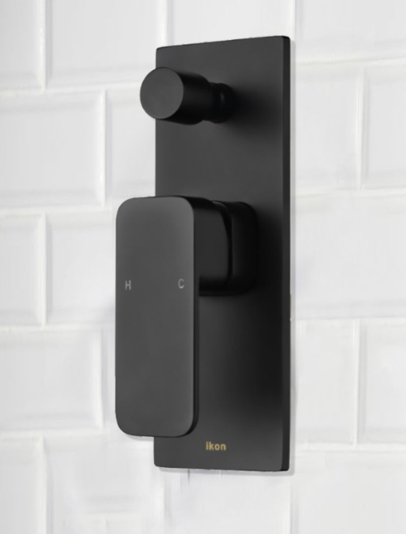 Seto Wall Mixer with Diverter Matt Black HYB66-501MB - Bathroom Hub