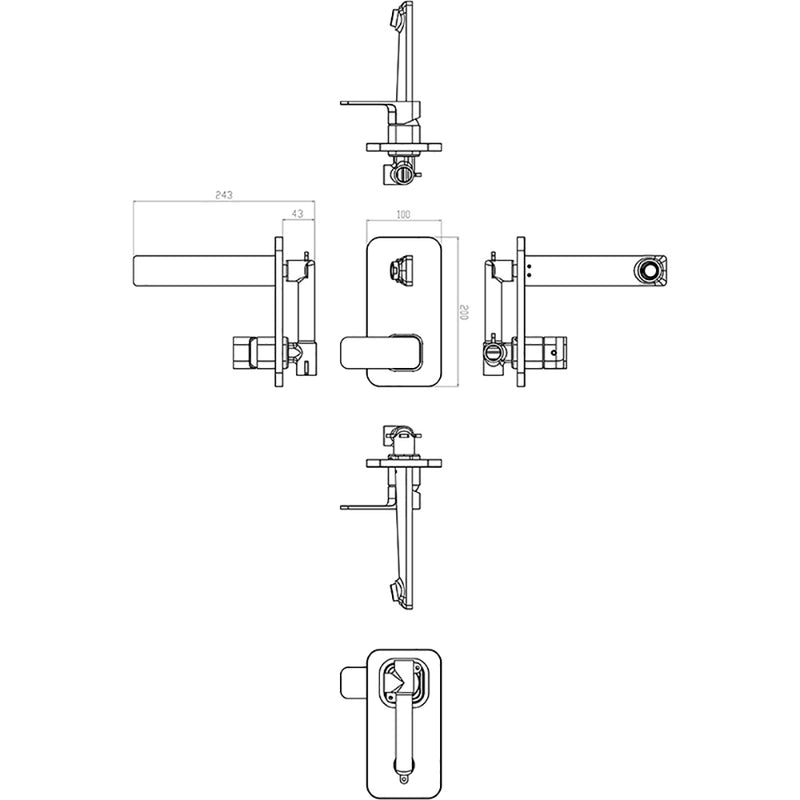 Seto Wall Basin Mixer Chrome & White HYB66-601CW - Bathroom Hub