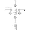 Seto Wall Basin Mixer Matt Black & Rose Gold Handle HYB66-601MB-R - Bathroom Hub