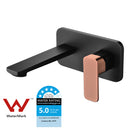 Seto Wall Basin Mixer Matt Black & Rose Gold Handle HYB66-601MB-R - Bathroom Hub