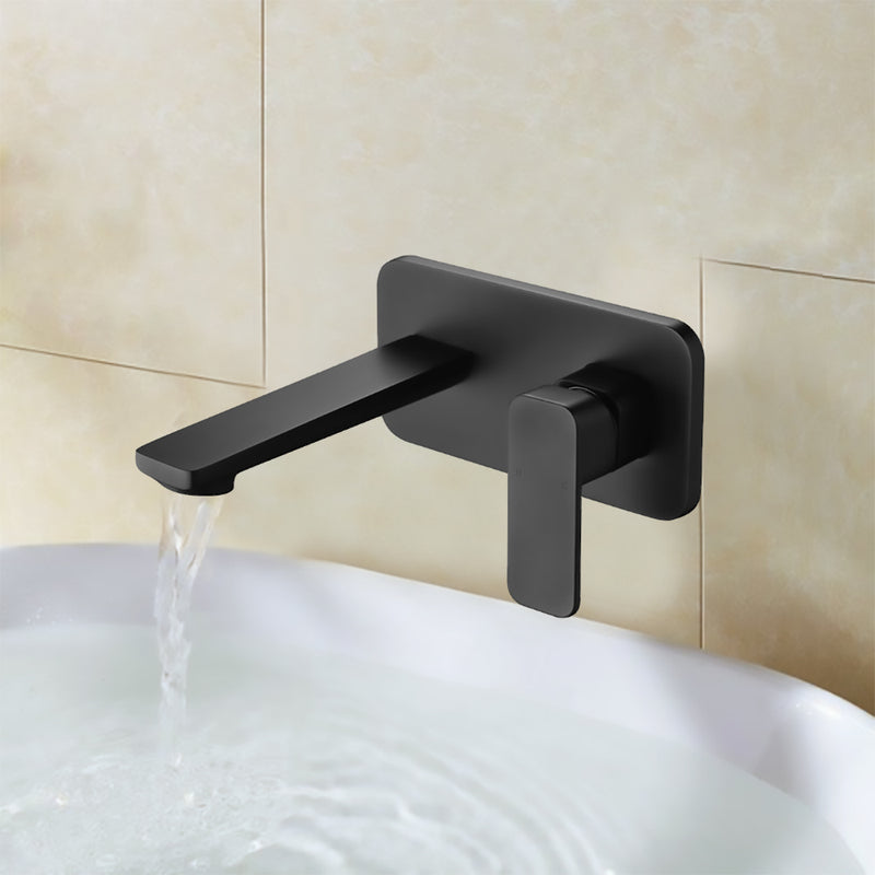 Seto Wall Basin Mixer Matt Black HYB66-601MB - Bathroom Hub