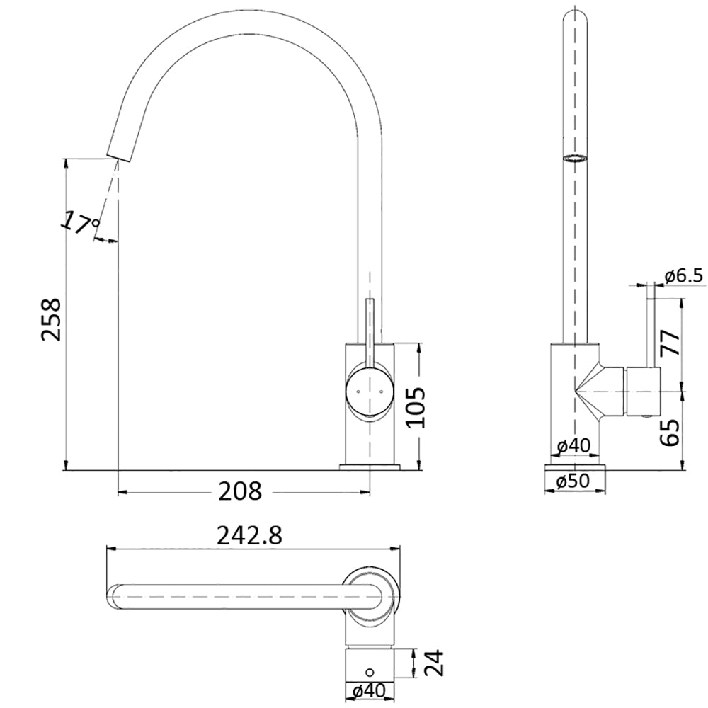 Hali Sink Mixer Matt Black HYB88-101MB - Bathroom Hub