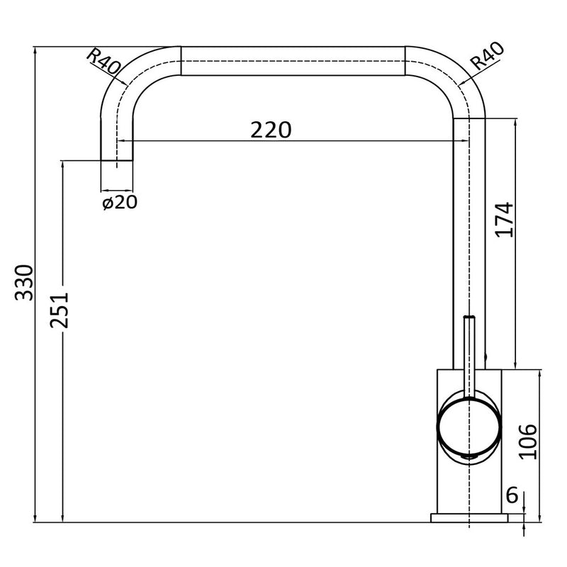 Hali Square Sink Mixer Brushed Nickel HYB88-102BN - Bathroom Hub