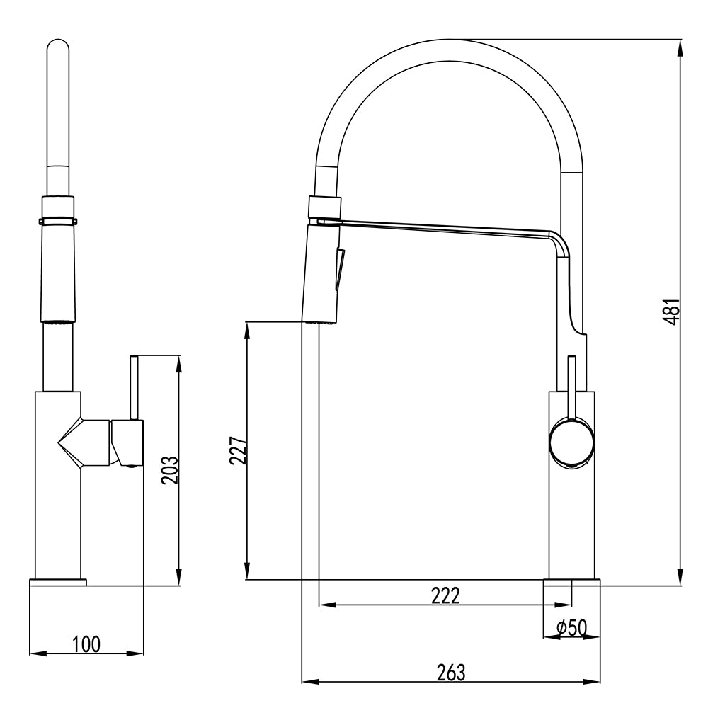 Hali Multi-function Sink Mixer Brushed Nickel HYB88-103BN - Bathroom Hub