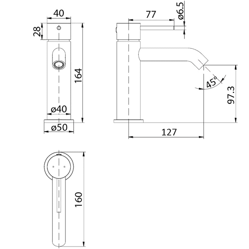 Hali Basin Mixer Brushed Nickel HYB88-201BN - Bathroom Hub