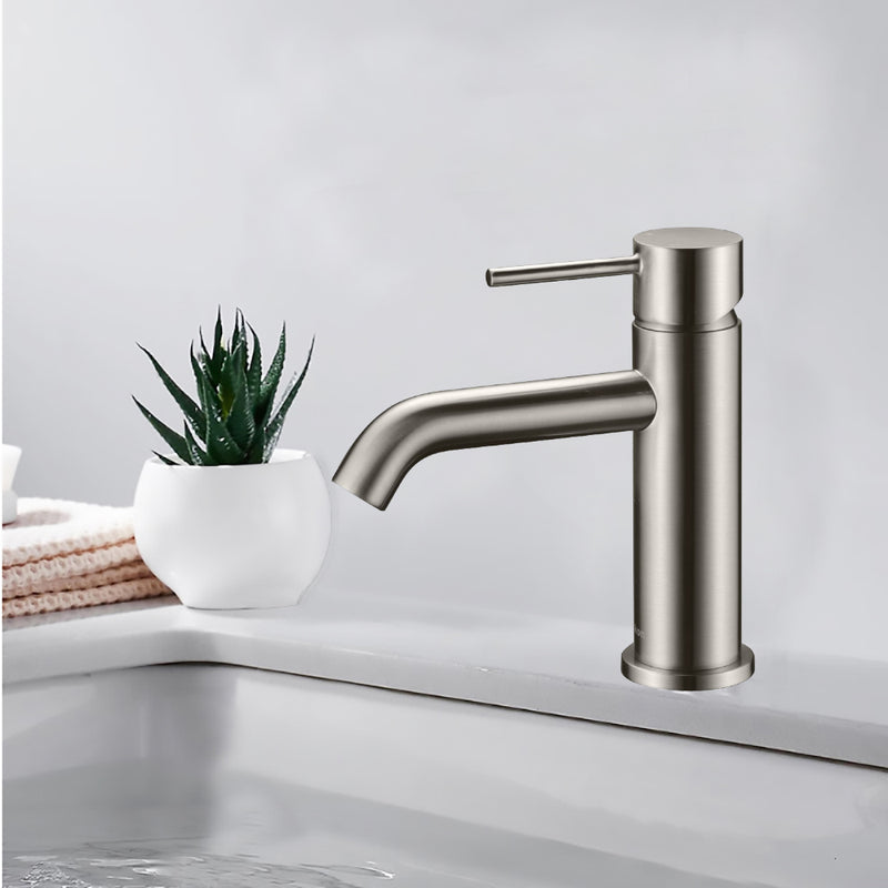 Hali Basin Mixer Brushed Nickel HYB88-201BN - Bathroom Hub