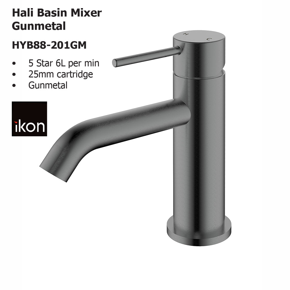 Hali Basin Mixer Gunmetal HYB88-201GM - Bathroom Hub
