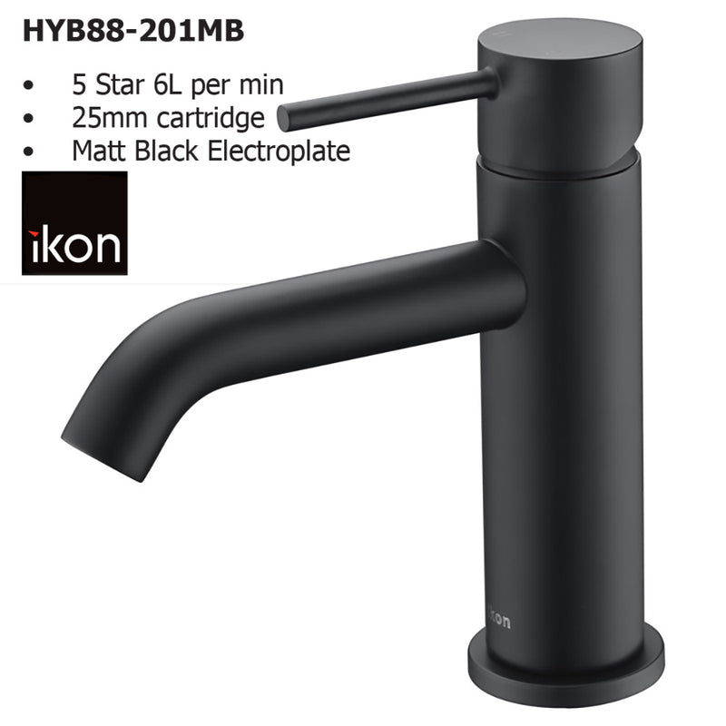 Hali Basin Mixer Matt Black HYB88-201MB - Bathroom Hub