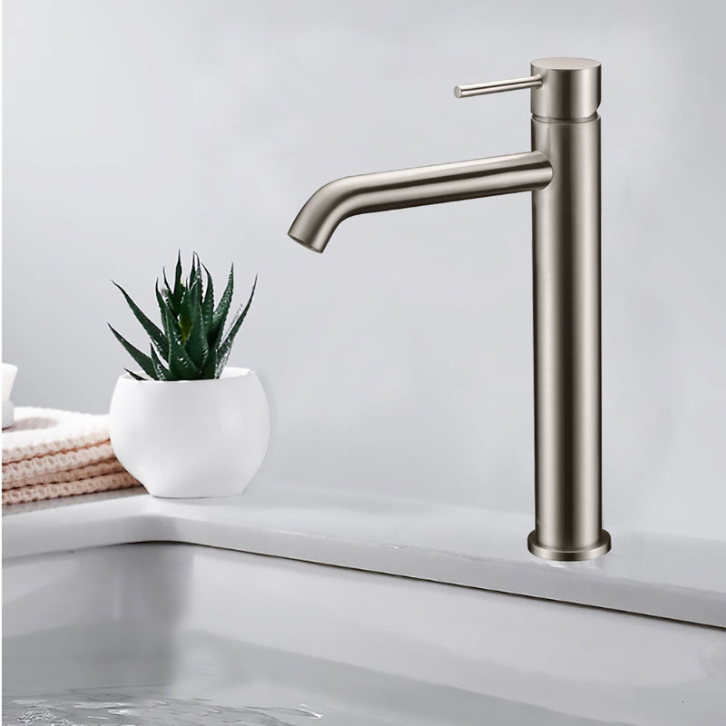 Hali High Rise Basin Mixer Brushed Nickel HYB88-202BN - Bathroom Hub