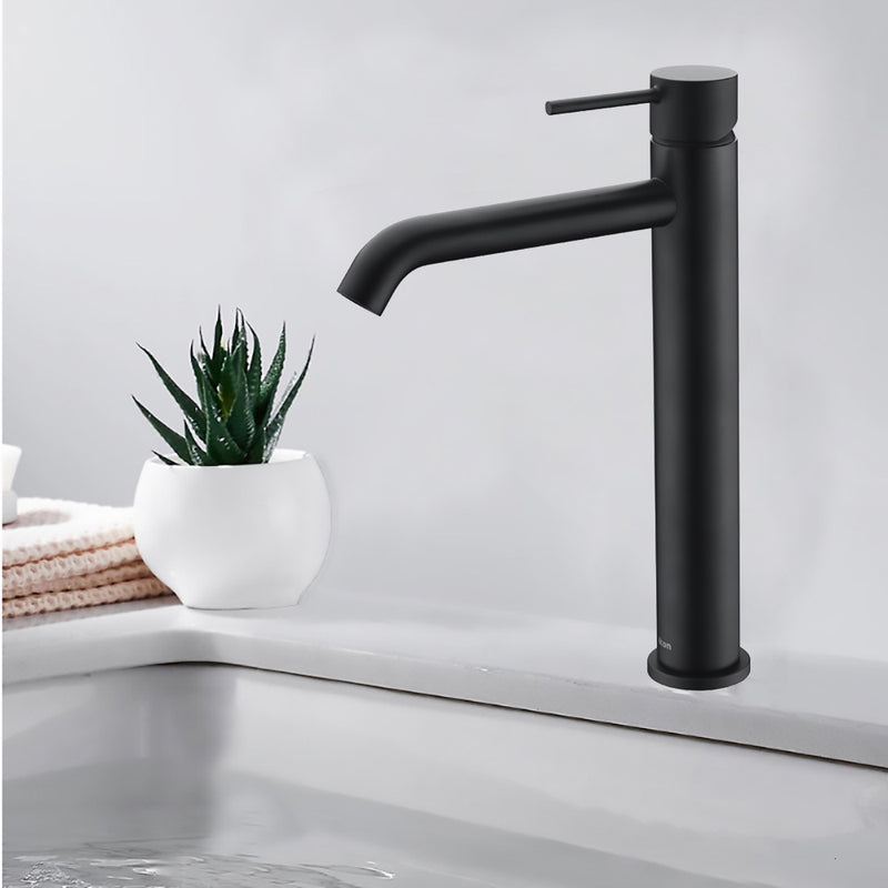 Hali High Rise Basin Mixer Matt Black HYB88-202MB - Bathroom Hub