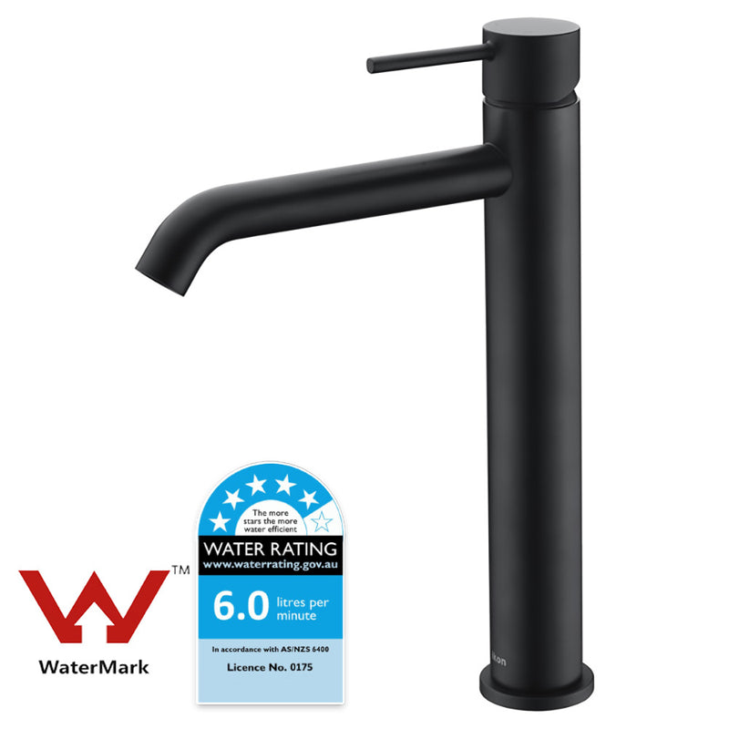 Hali High Rise Basin Mixer Matt Black HYB88-202MB - Bathroom Hub