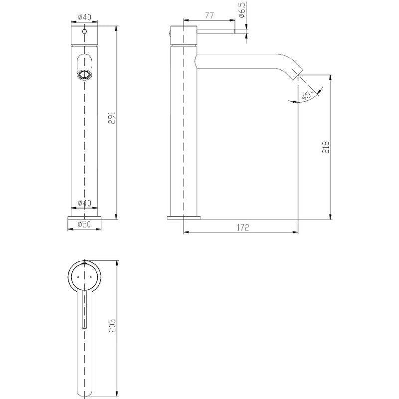 Hali High Rise Basin Mixer HYB88-202 - Bathroom Hub